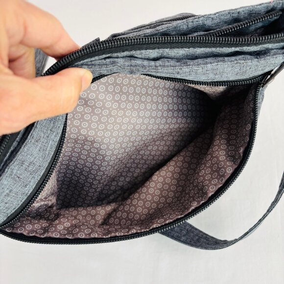 Lug Samba Quilted Gray Crossbody Textured Cloth Design - Picture 11 of 14